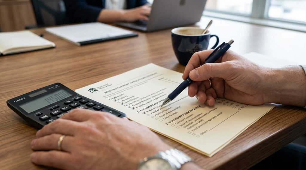 Close-up photorealistic image of hands holding a pen pointin