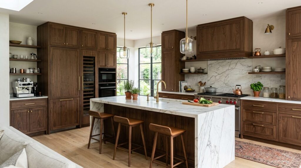 Luxury custom kitchen interior with tailored design elements